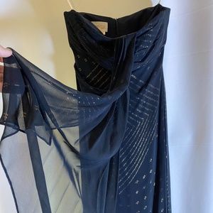 Marchesa Notte Silk black and gold gown 2